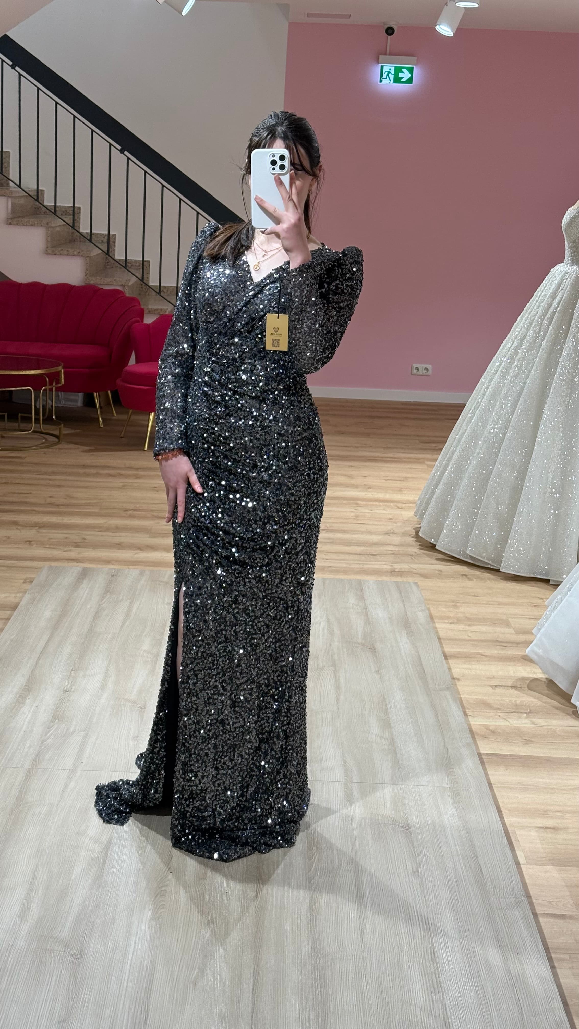 Abendkleid-Zara-Anthrazit