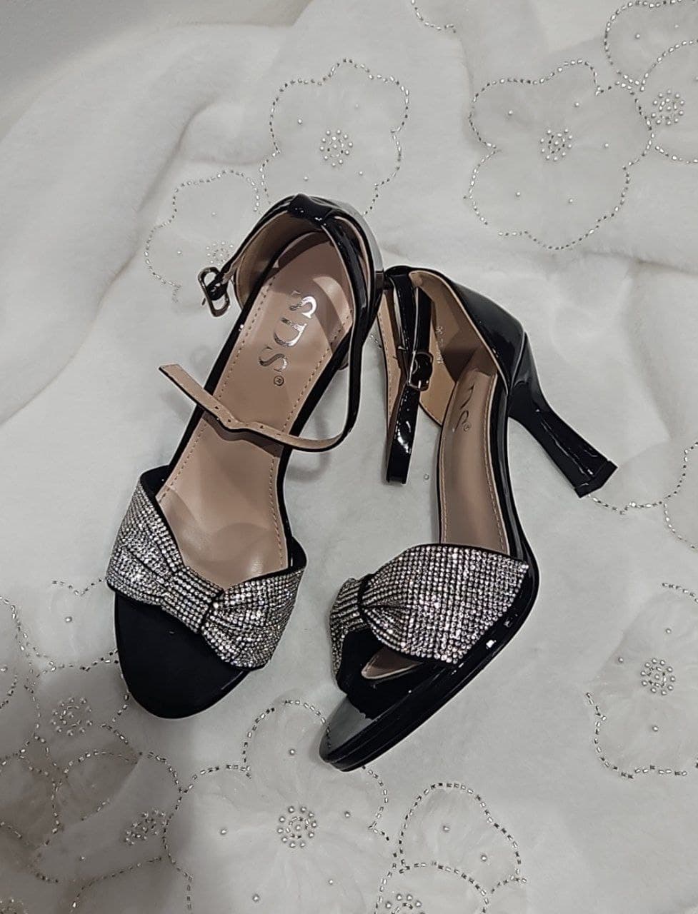 High-Heel-Sandaletten-Linda-schwarz/silber